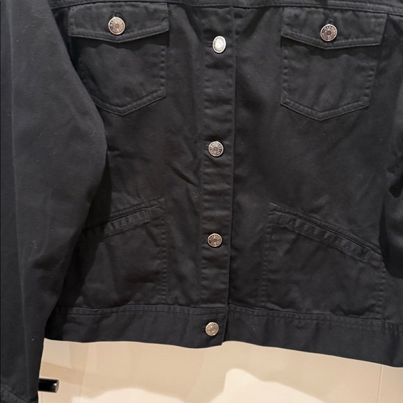 Harold’s Ladies Black Jacket.  XL.  Black.  Cotton. Button Front. - Picture 3 of 6